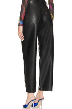 Faux Leather Baggy Dad Pant