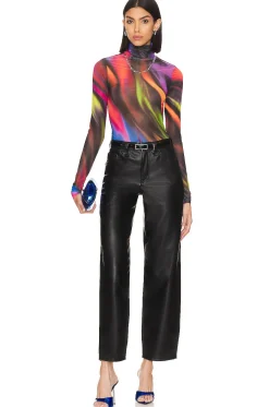 Faux Leather Baggy Dad Pant