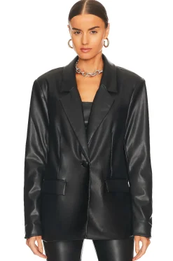 Faux Leather Blazer