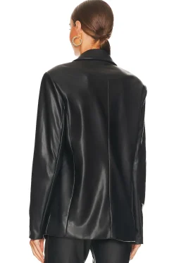 Faux Leather Blazer