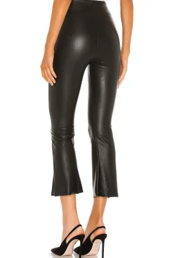 Faux Leather Cropped Flare Pant