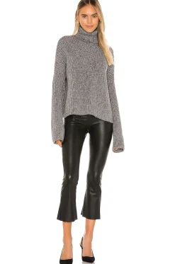 Faux Leather Cropped Flare Pant