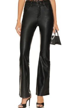 Faux Leather Five Pocket Flare Pant
