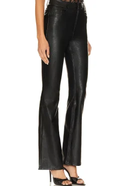 Faux Leather Five Pocket Flare Pant