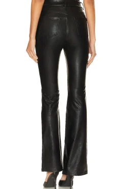 Faux Leather Five Pocket Flare Pant