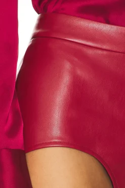 Faux Leather Hot Short