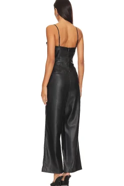 Faux Leather Jumpsuit