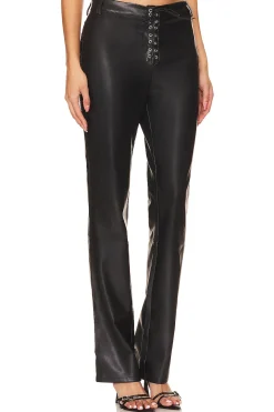 Faux Leather Lace Front Pant