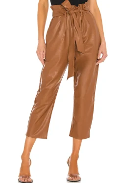 Faux Leather Paperbag Pant