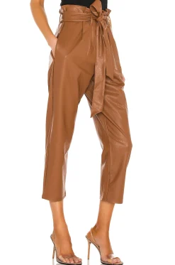 Faux Leather Paperbag Pant