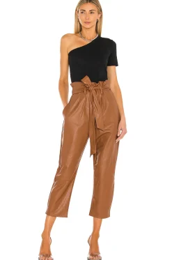 Faux Leather Paperbag Pant