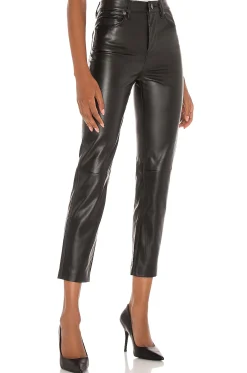 Faux Leather Straight Leg Pant