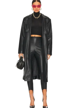 Faux Leather Trench
