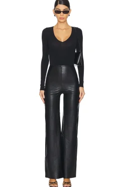 Faux Leather Wide Leg Pant