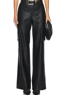 Fifer Vegan Leather Low Rise Cargo Pant