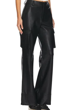Fifer Vegan Leather Low Rise Cargo Pant