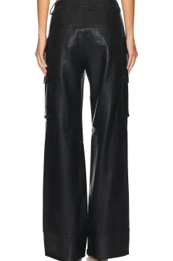 Fifer Vegan Leather Low Rise Cargo Pant