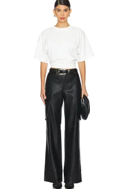 Fifer Vegan Leather Low Rise Cargo Pant