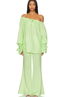 Flamenco Linen Polka Dot Set With Pants