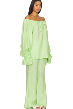 Flamenco Linen Polka Dot Set With Pants