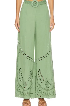 Flared Pants With Buckle Belt