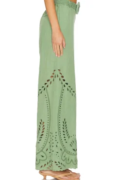 Flared Pants With Buckle Belt