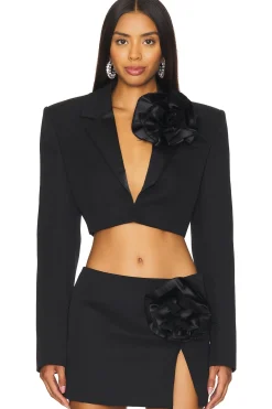 Flower Corsage Cropped Blazer