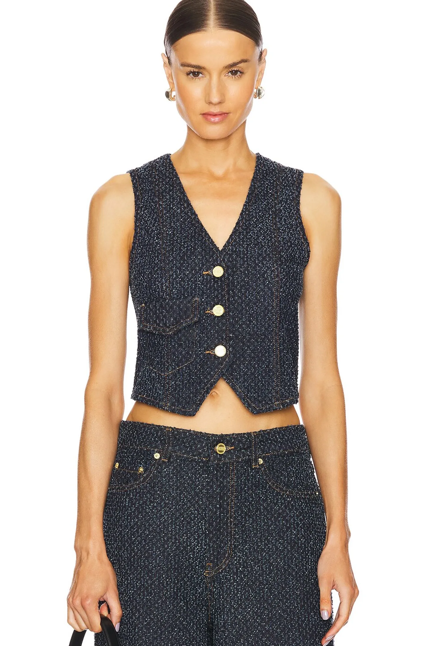 Fluffy Denim Waistcoat