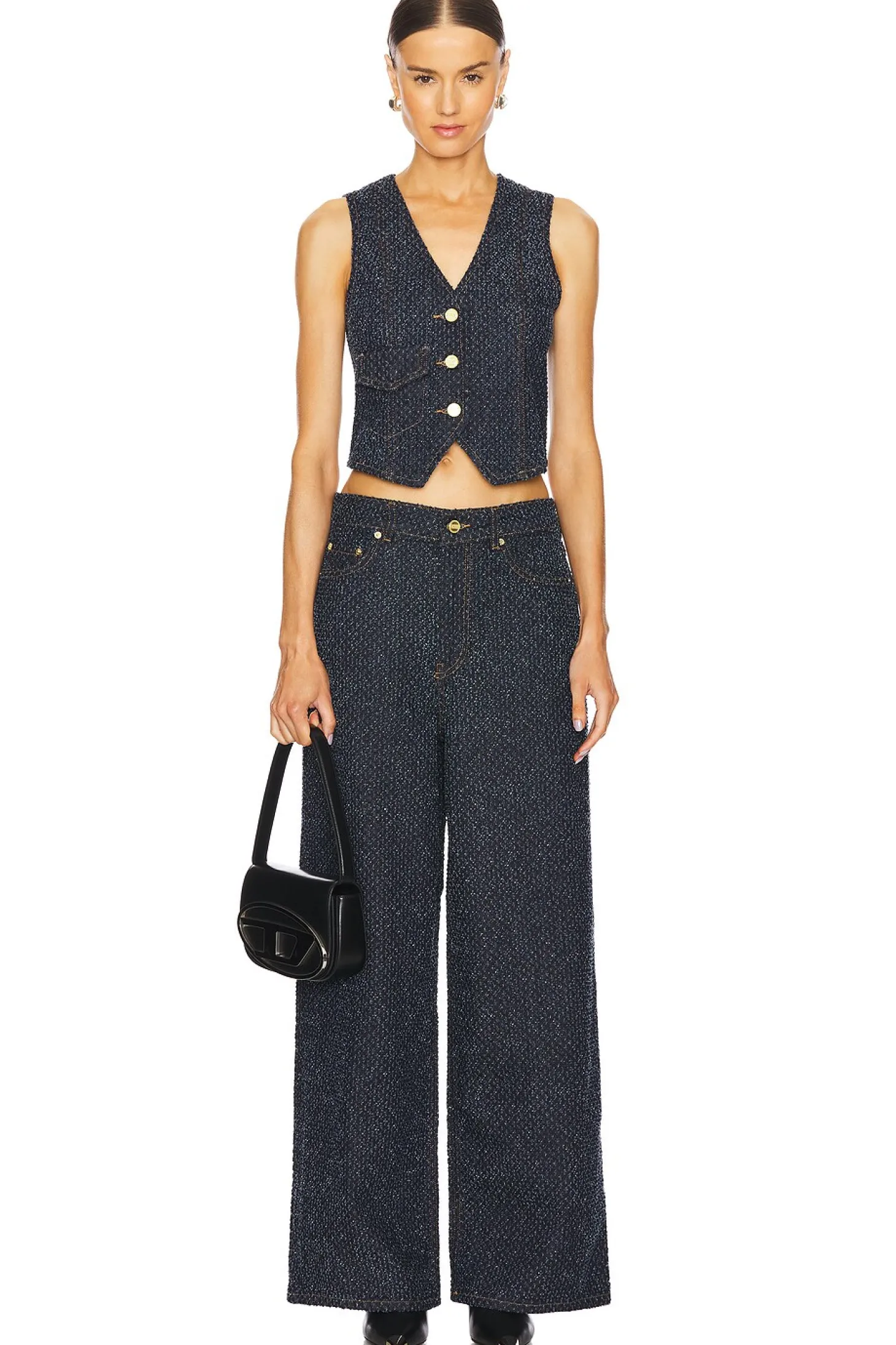 Fluffy Denim Waistcoat