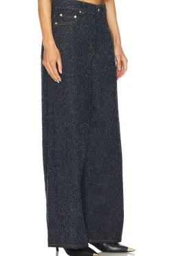 Fluffy Denim Wide Jeans