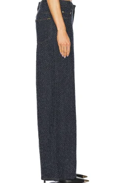 Fluffy Denim Wide Jeans