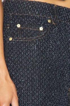 Fluffy Denim Wide Jeans