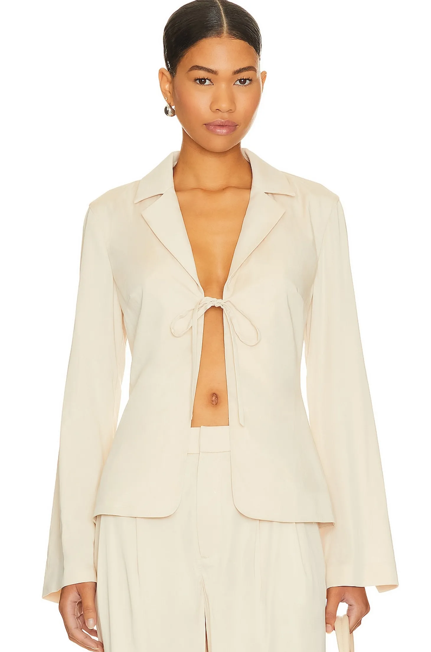 Franca Tie Front Blazer Top