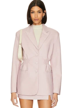 Frida Faux Leather Blazer