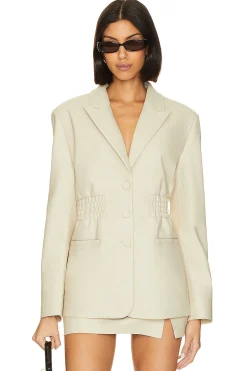 Frida Faux Leather Blazer