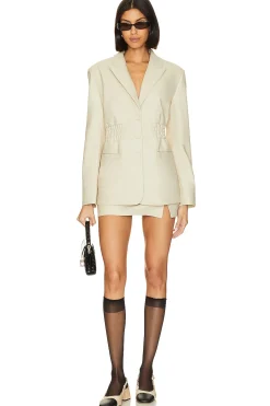 Frida Faux Leather Blazer