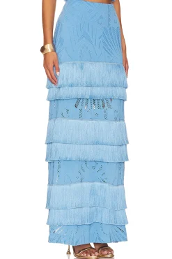 Fringe Lace Maxi Skirt
