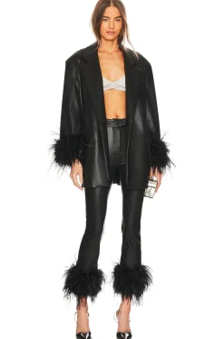 Galia Faux Leather Oversized Blazer