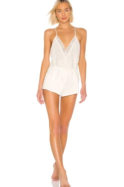 Genevive Charmeuse Lace Romper