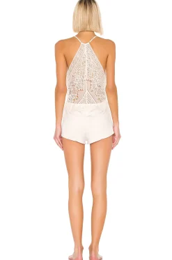 Genevive Charmeuse Lace Romper