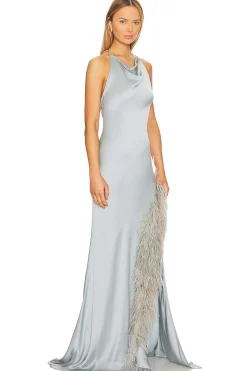 Halter Cowl Neck Gown