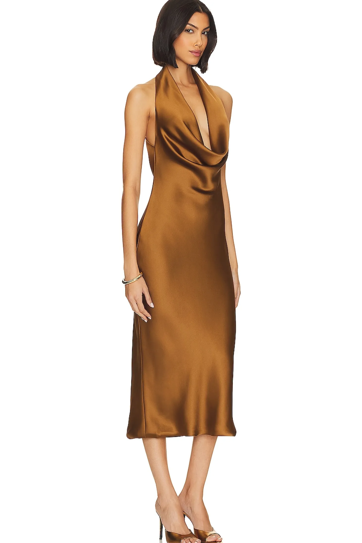 Halter Drape Midi Dress