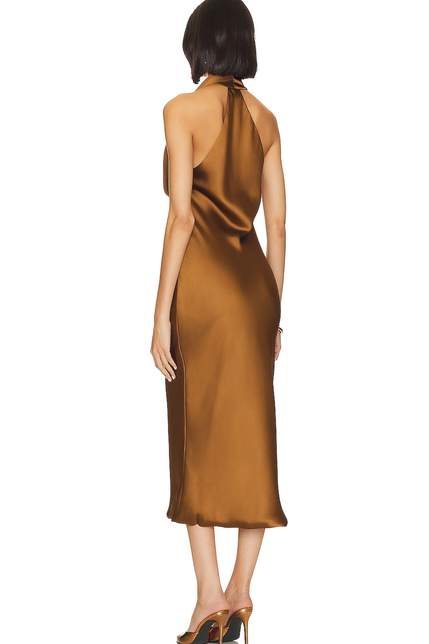 Halter Drape Midi Dress