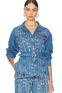 Hand-Beaded Denim Jacket