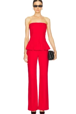 High Rise Slit-detailed Canvas Pant