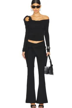 Hollow Out Stretch Skinny Flare