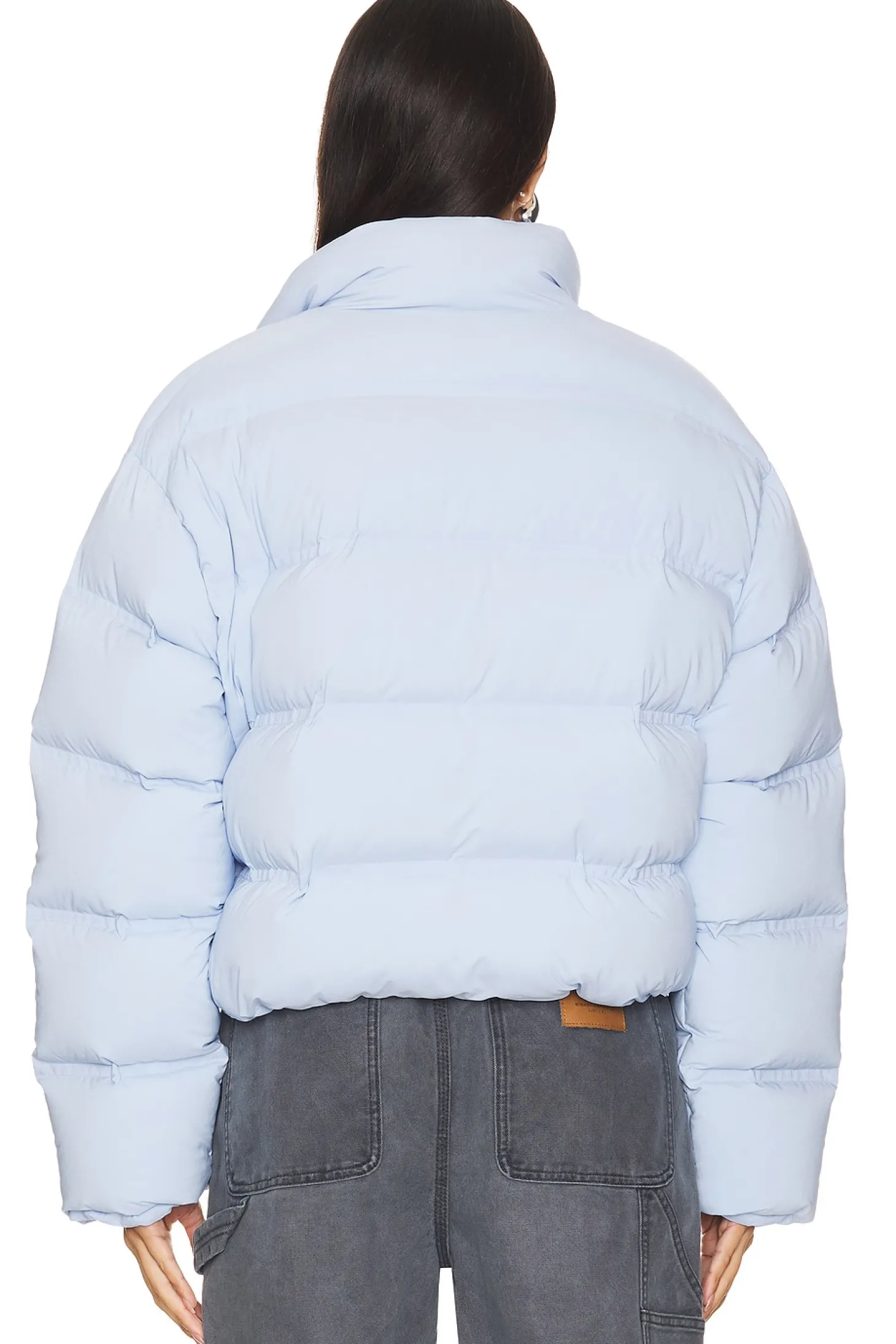 Jacquard Channel Cropped Puffer