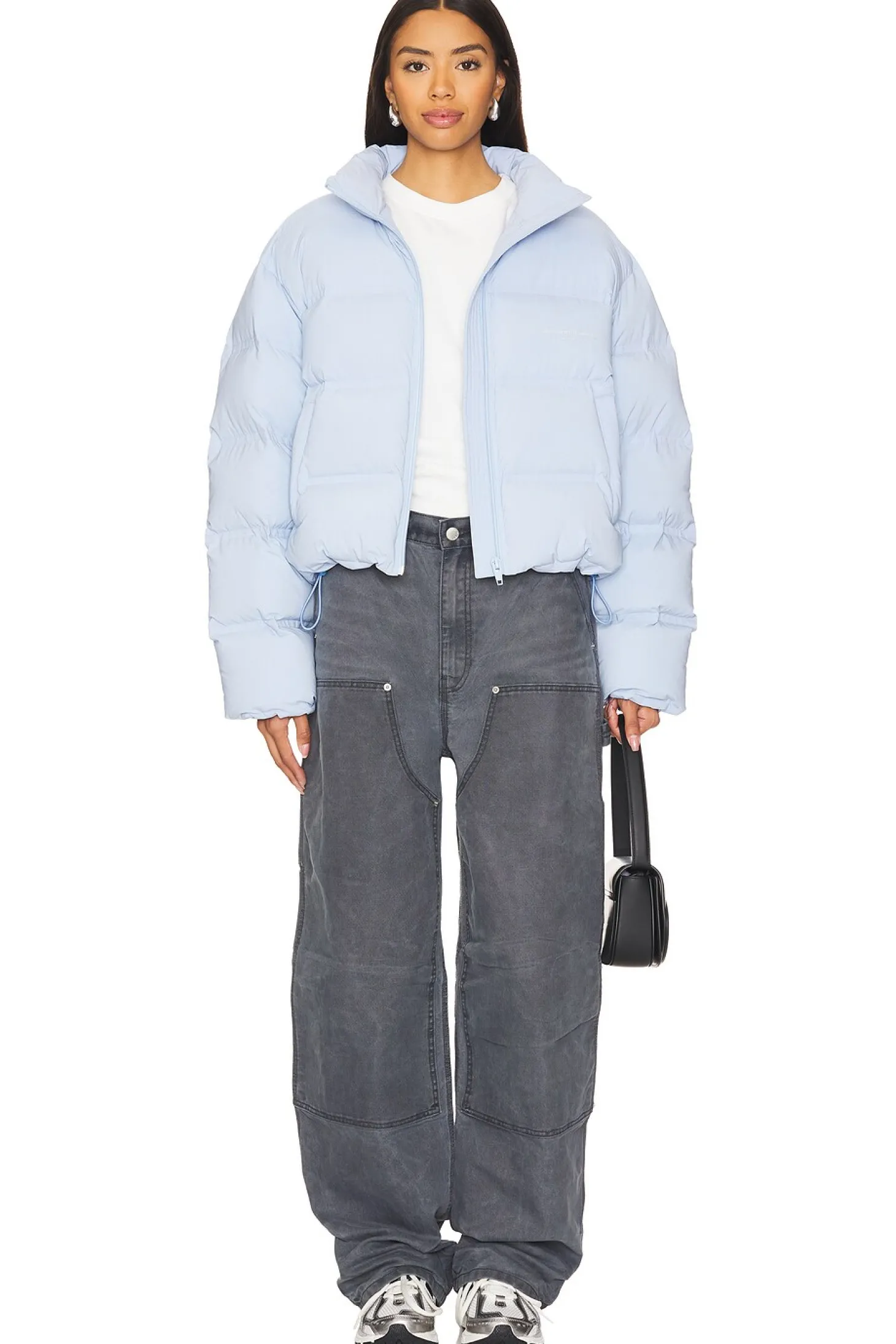 Jacquard Channel Cropped Puffer