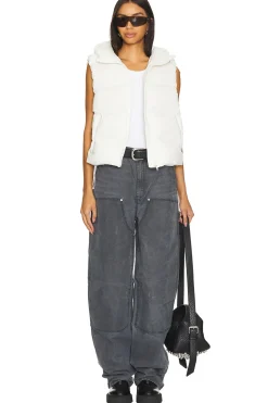 Jacquard Channel Cropped Puffer Vest