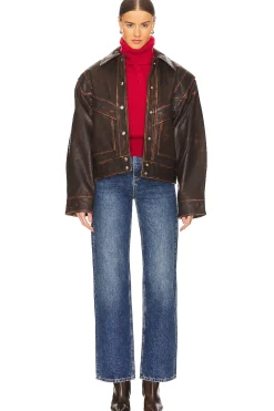 Jayden Distressed Leather Jacket